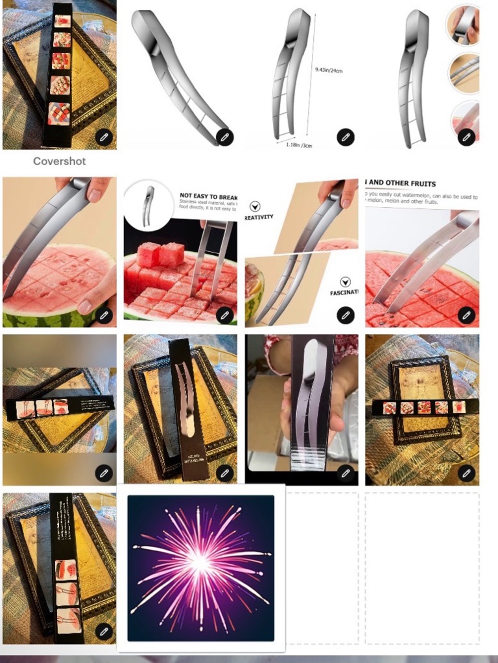 7pc Stainless Steel Watermelon Cutter w/Forks ProfessionalTool EffortlessSlicing